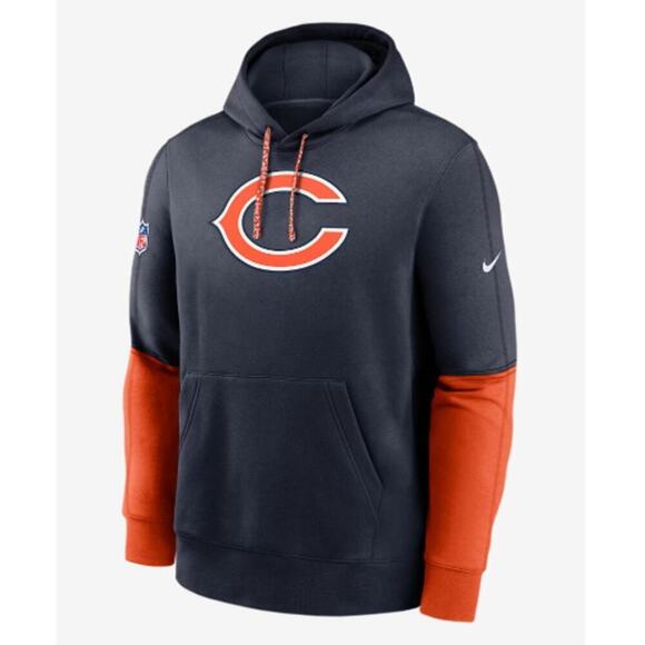 NWT Nike NFL Men's Marine Bears Sideline Team Issue Club Pullover Hoodie Size S